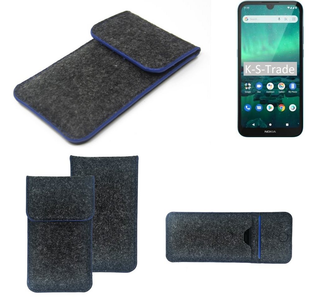 K-S-Trade Handyhülle für Nokia 1.3, Handy-Hülle Schutz-Hülle Filztasche Pouch Tasche Case Sleeve von K-S-Trade
