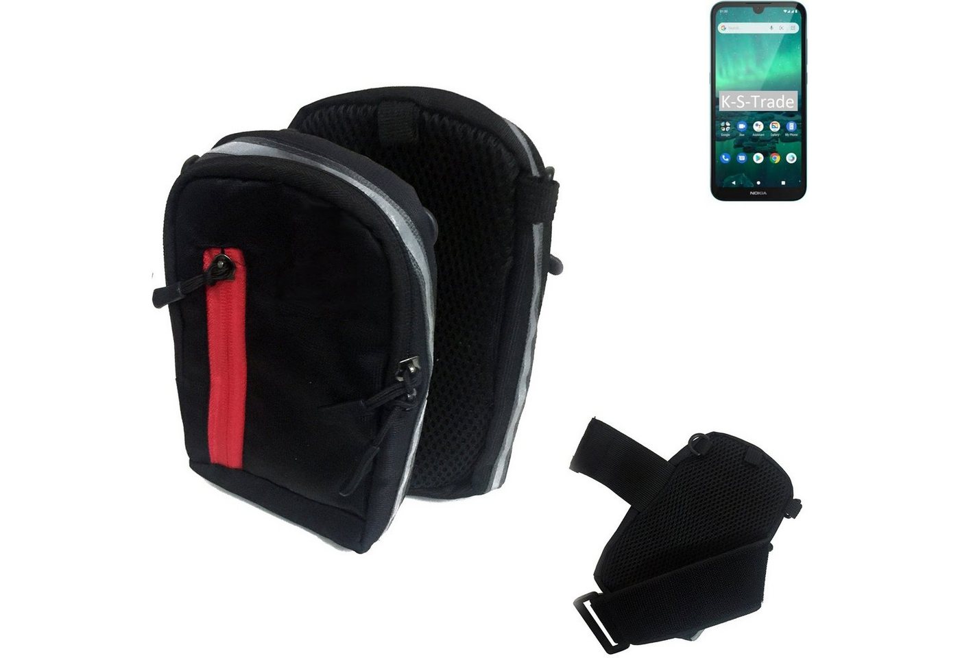 K-S-Trade Handyhülle für Nokia 1.3, Outdoor Gürteltasche Holster Umhängetasche schwarz Handy Tasche von K-S-Trade