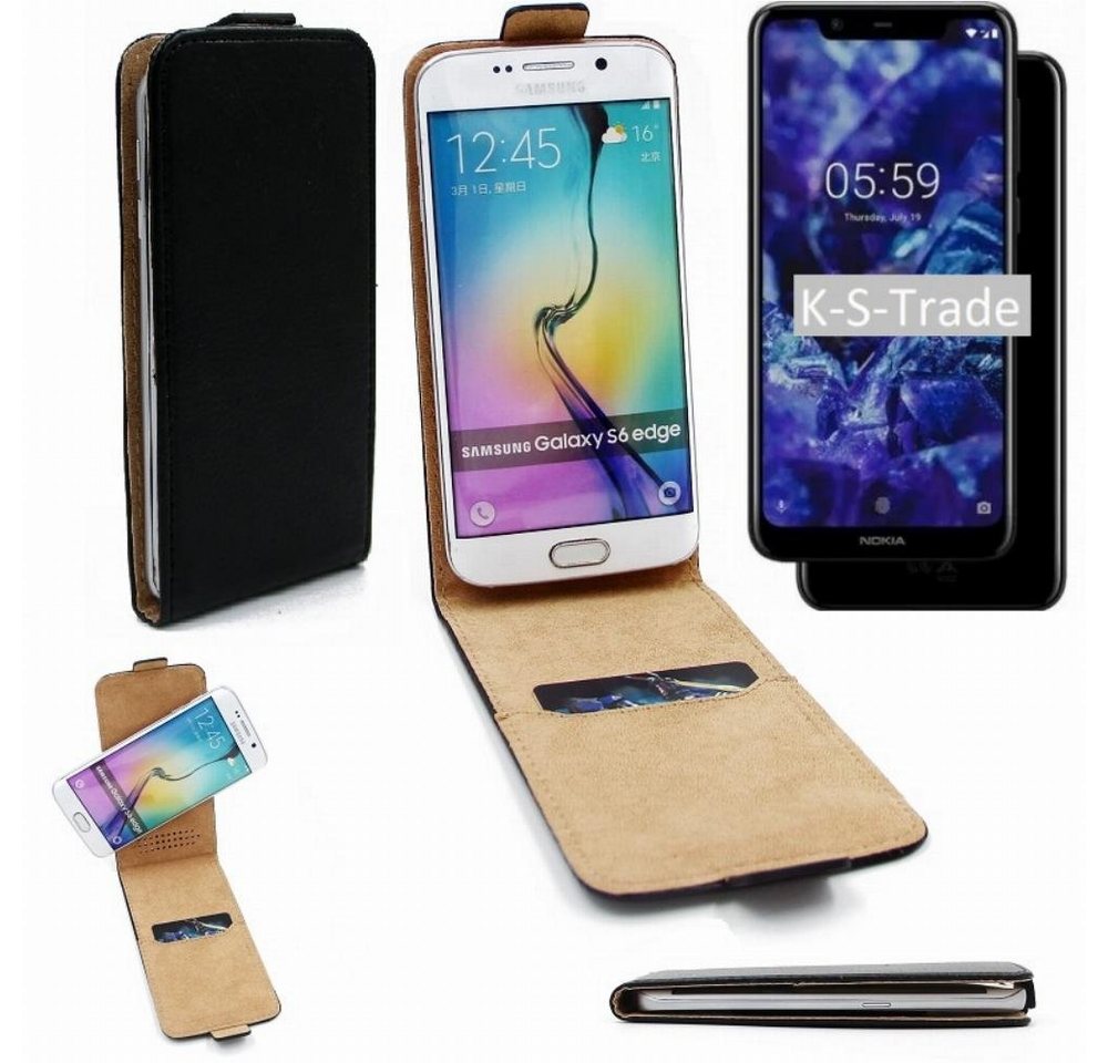 K-S-Trade Handyhülle für Nokia 5.1 plus, Flipstyle Schutz Hülle 360° Smartphone Tasche, schwarz, Case Flip von K-S-Trade