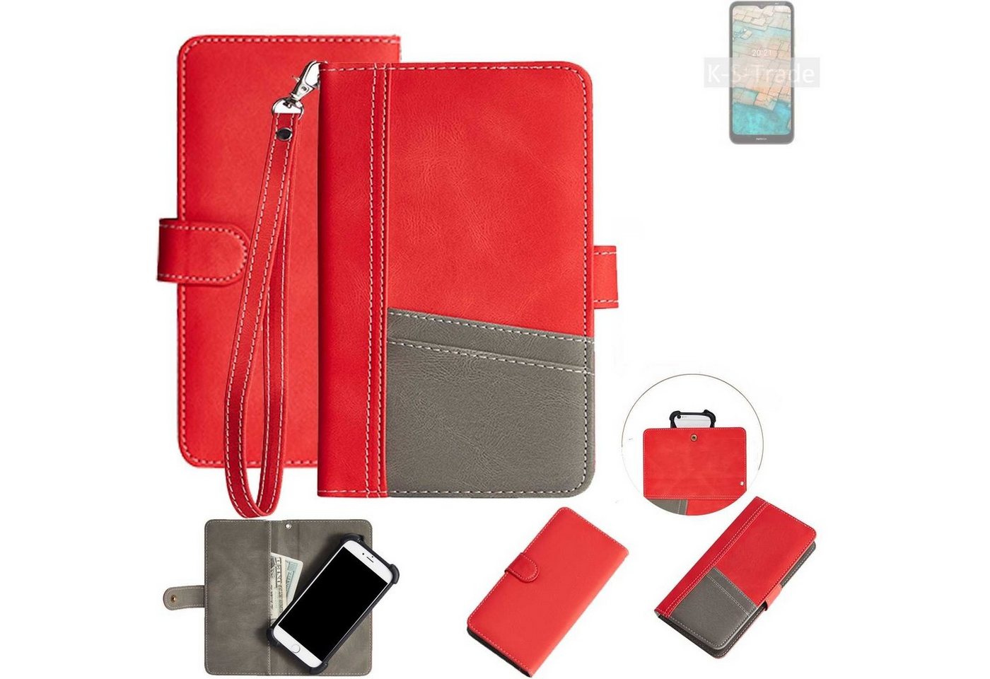 K-S-Trade Handyhülle für Nokia C20, Handy Schutzhülle Hülle Portemonnee Brieftasche Klapphülle K-S-Trade Handyhülle für Nokia C20, Handy Schutzhülle Hülle Portemonnee Brieftasche Klapphülle von K-S-Trade