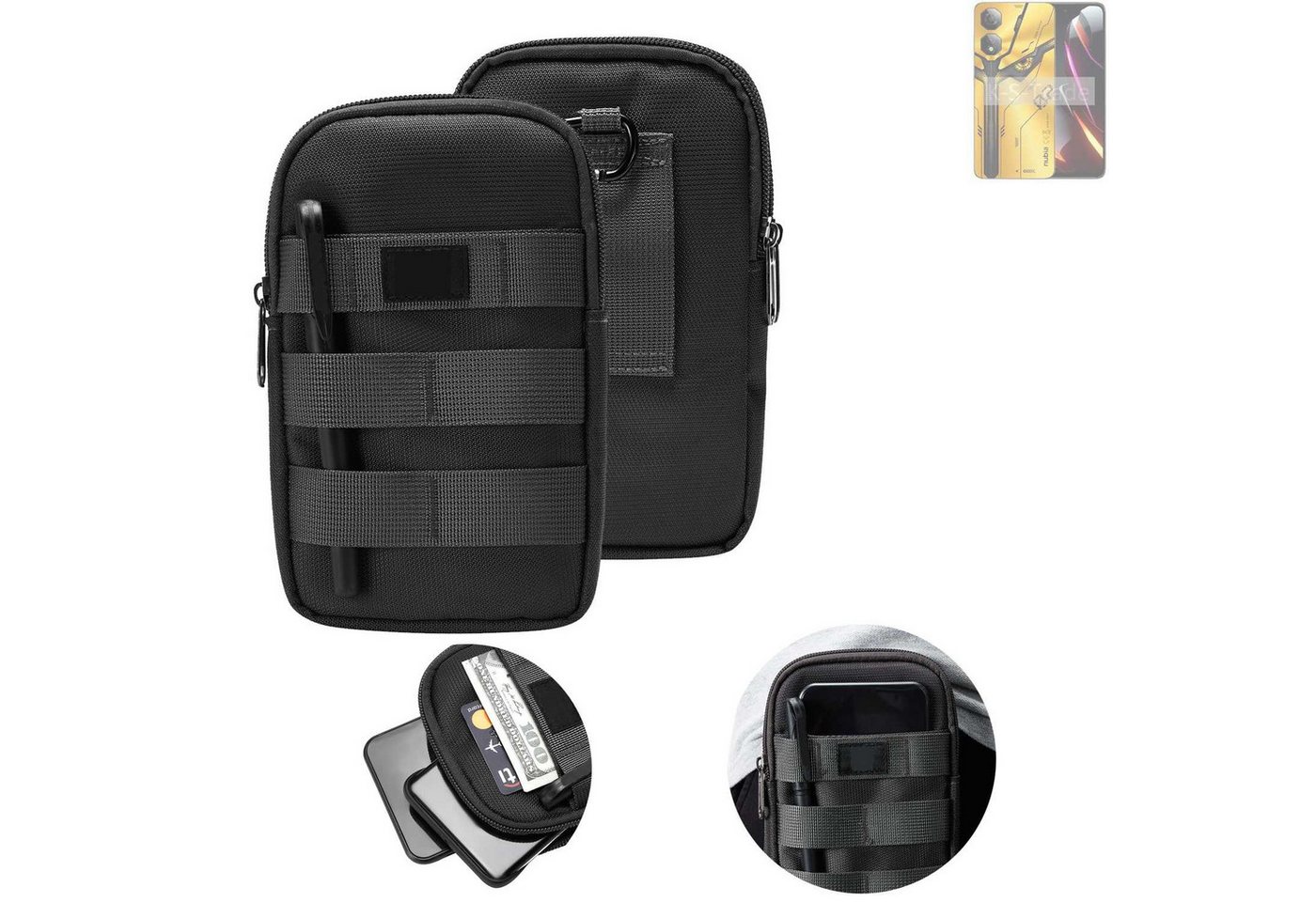 K-S-Trade Handyhülle für Nubia Neo 2 G, Holster Gürtel Tasche Handy Tasche Schutz Hülle dunkel-grau viele K-S-Trade Handyhülle für Nubia Neo 2 G, Holster Gürtel Tasche Handy Tasche Schutz Hülle dunkel-grau viele von K-S-Trade