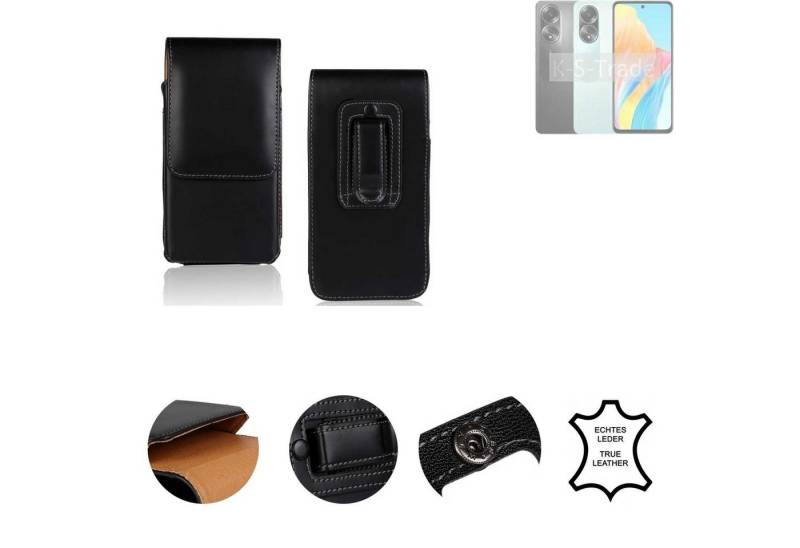 K-S-Trade Handyhülle für Oppo A58 4G, Holster Gürteltasche Handy Hülle Schutzhülle Handyhülle Leder von K-S-Trade