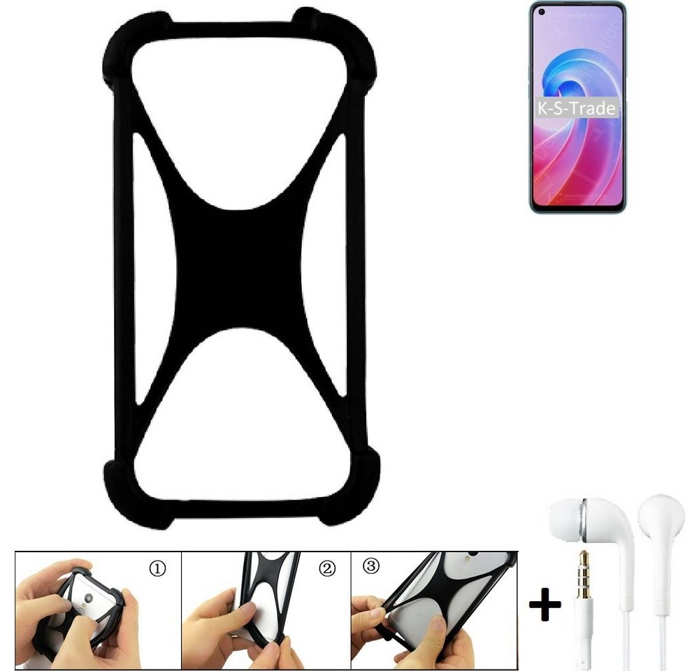 K-S-Trade Handyhülle für Oppo A96, Handy-Hülle + headphones Schutz-Hülle Bumper Silikon Cover Case von K-S-Trade