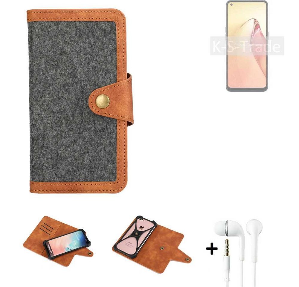 K-S-Trade Handyhülle für Oppo F21s Pro 5G, Handyhülle + Kopfhörer Schutzhülle Filzhülle Kunstleder K-S-Trade Handyhülle für Oppo F21s Pro 5G, Handyhülle + Kopfhörer Schutzhülle Filzhülle Kunstleder von K-S-Trade