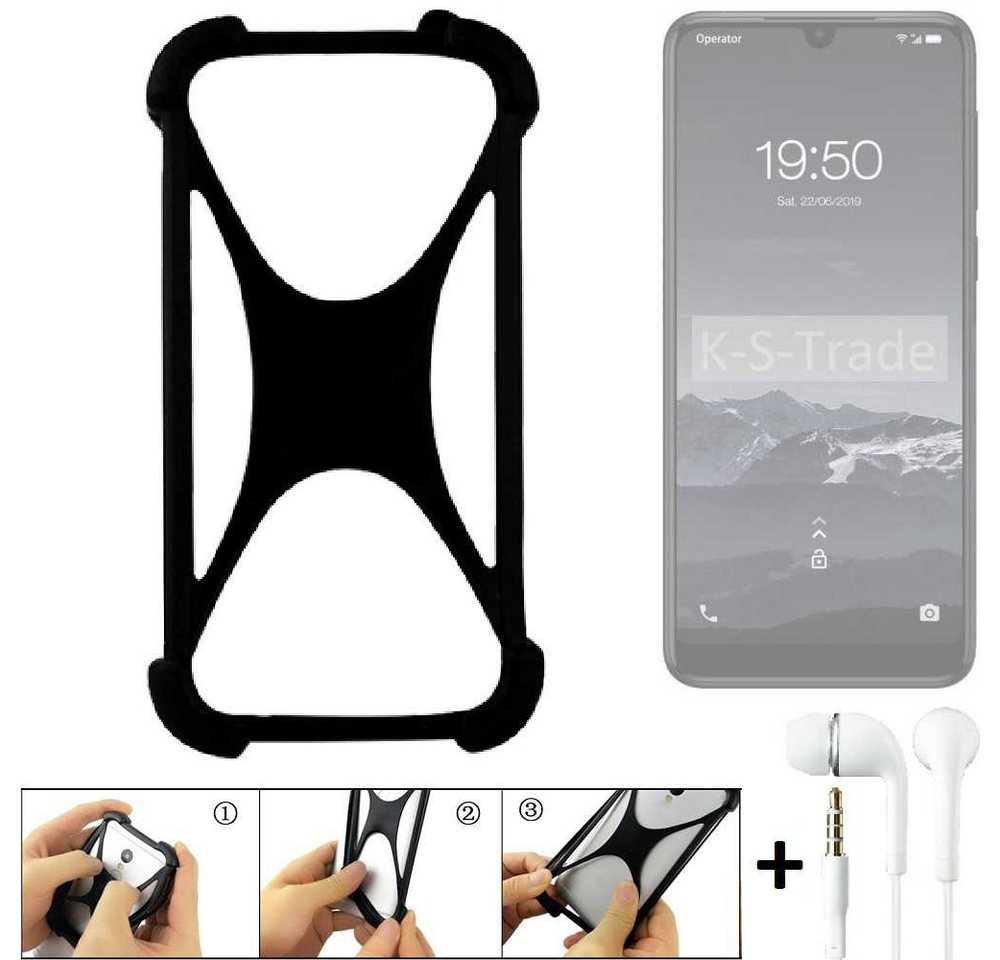 K-S-Trade Handyhülle für Qilive Q3, Handy-Hülle + headphones Schutz-Hülle Bumper Silikon Cover Case von K-S-Trade