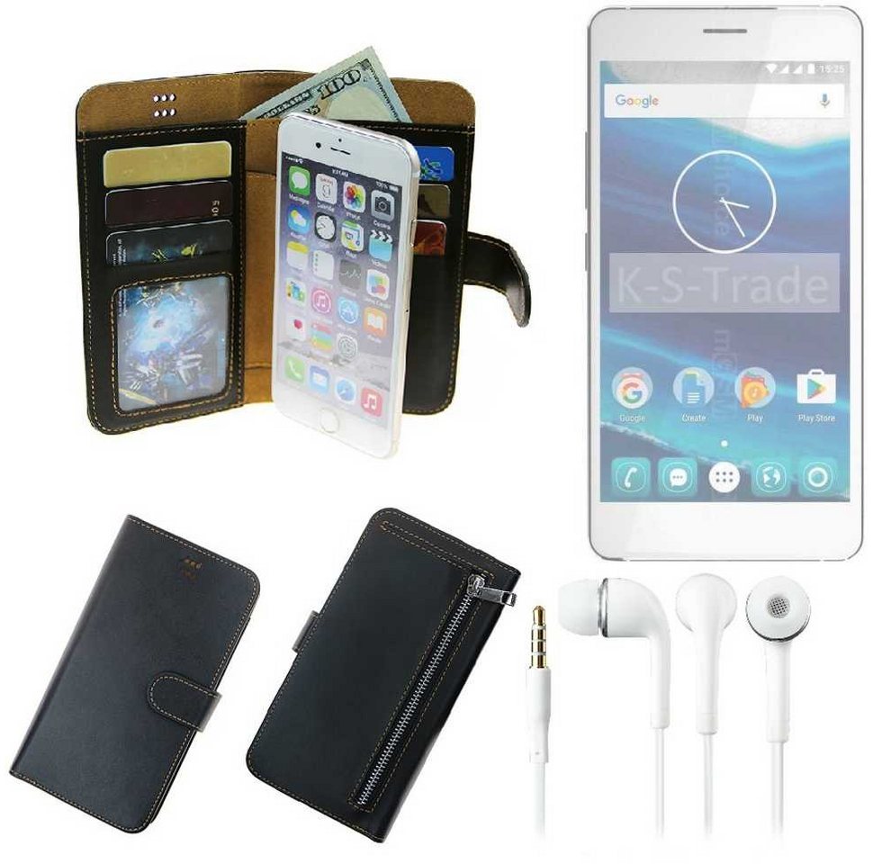 K-S-Trade Handyhülle für Qilive Q5.5, TOP SET Handy Hülle Schutz Hülle schwarz aus Kunstleder + K-S-Trade Handyhülle für Qilive Q5.5, TOP SET Handy Hülle Schutz Hülle schwarz aus Kunstleder + von K-S-Trade
