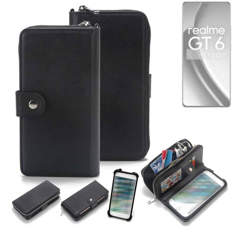 K-S-Trade Handyhülle für Realme GT 6 Global, 2in1 Handyhülle Schutzhülle & Portemonnee Cover Handy Hülle von K-S-Trade