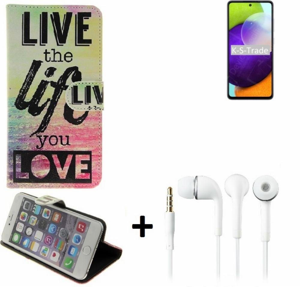 K-S-Trade Handyhülle für Samsung Galaxy A52, Schutz Hülle 360° Wallet Case ''live life love'' Tasche Handy K-S-Trade Handyhülle für Samsung Galaxy A52, Schutz Hülle 360° Wallet Case ''live life love'' Tasche Handy von K-S-Trade