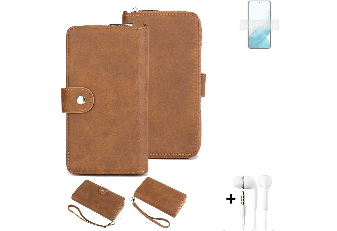 K-S-Trade Handyhülle für Samsung Galaxy S22+ Exynos, Handy Schutz Hülle + Kopfhörer Portemonnee Tasche Wallet-Case K-S-Trade Handyhülle für Samsung Galaxy S22+ Exynos, Handy Schutz Hülle + Kopfhörer Portemonnee Tasche Wallet-Case von K-S-Trade