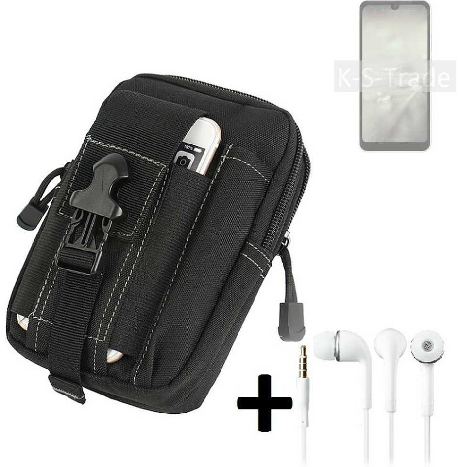 K-S-Trade Handyhülle für Sharp Aquos Wish2, Gürteltache + Kopfhörer Gürtel Tasche Holster Schutz Hülle K-S-Trade Handyhülle für Sharp Aquos Wish2, Gürteltache + Kopfhörer Gürtel Tasche Holster Schutz Hülle von K-S-Trade