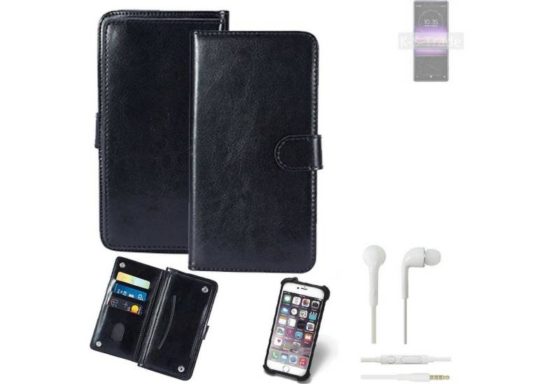 K-S-Trade Handyhülle für Sony Xperia 1 Professional Edition, 360° Hülle inkl. Headphones schwarz Kunstleder Case BookCase von K-S-Trade