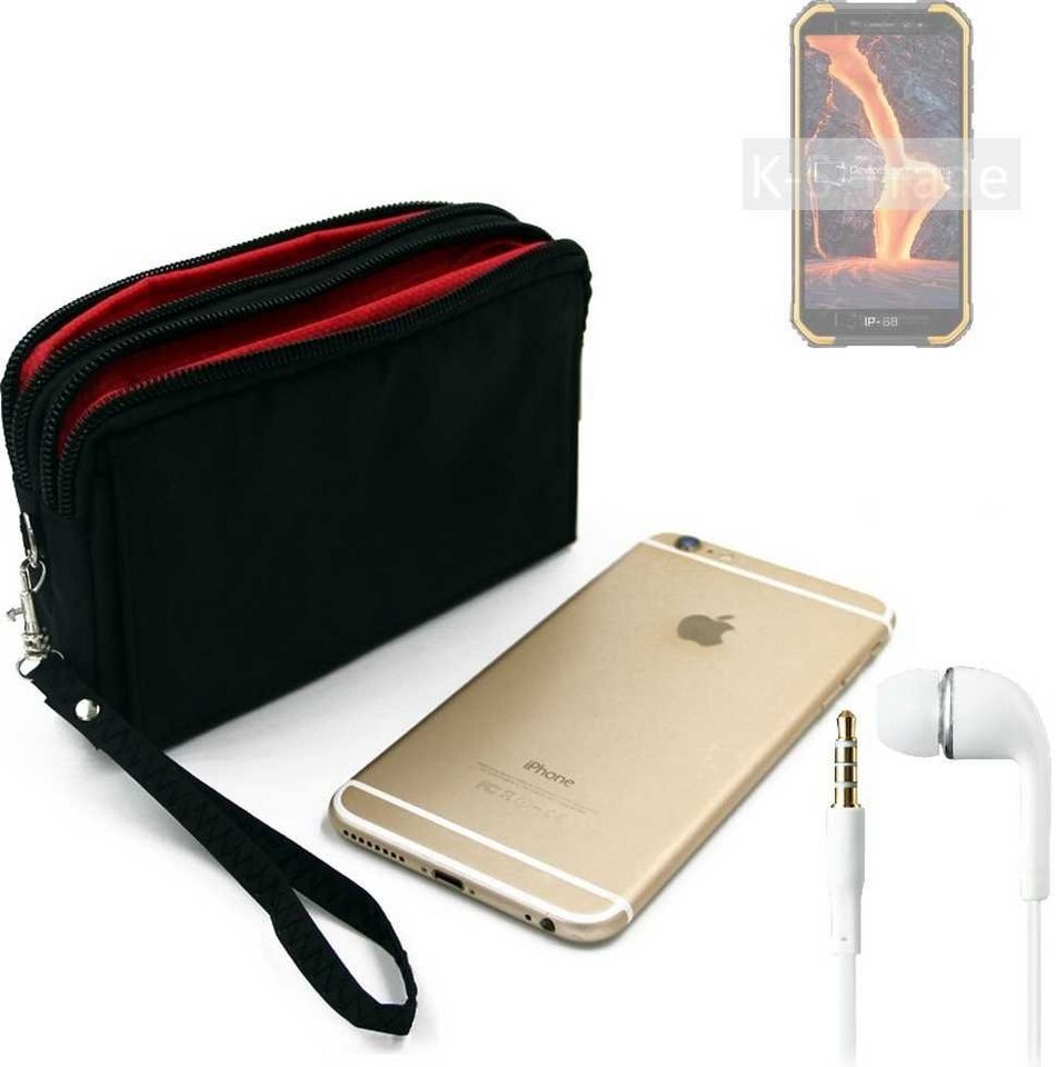 K-S-Trade Handyhülle für Ulefone Armor X6 Pro, TOP SET Handy Hülle Gürteltasche schwarz + Kopfhörer Travel Bag K-S-Trade Handyhülle für Ulefone Armor X6 Pro, TOP SET Handy Hülle Gürteltasche schwarz + Kopfhörer Travel Bag von K-S-Trade