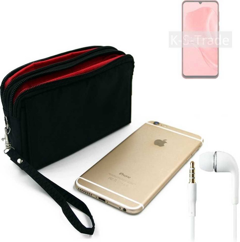K-S-Trade Handyhülle für Ulefone Note 6P, TOP SET Handy Hülle Gürteltasche schwarz + Kopfhörer Travel Bag von K-S-Trade