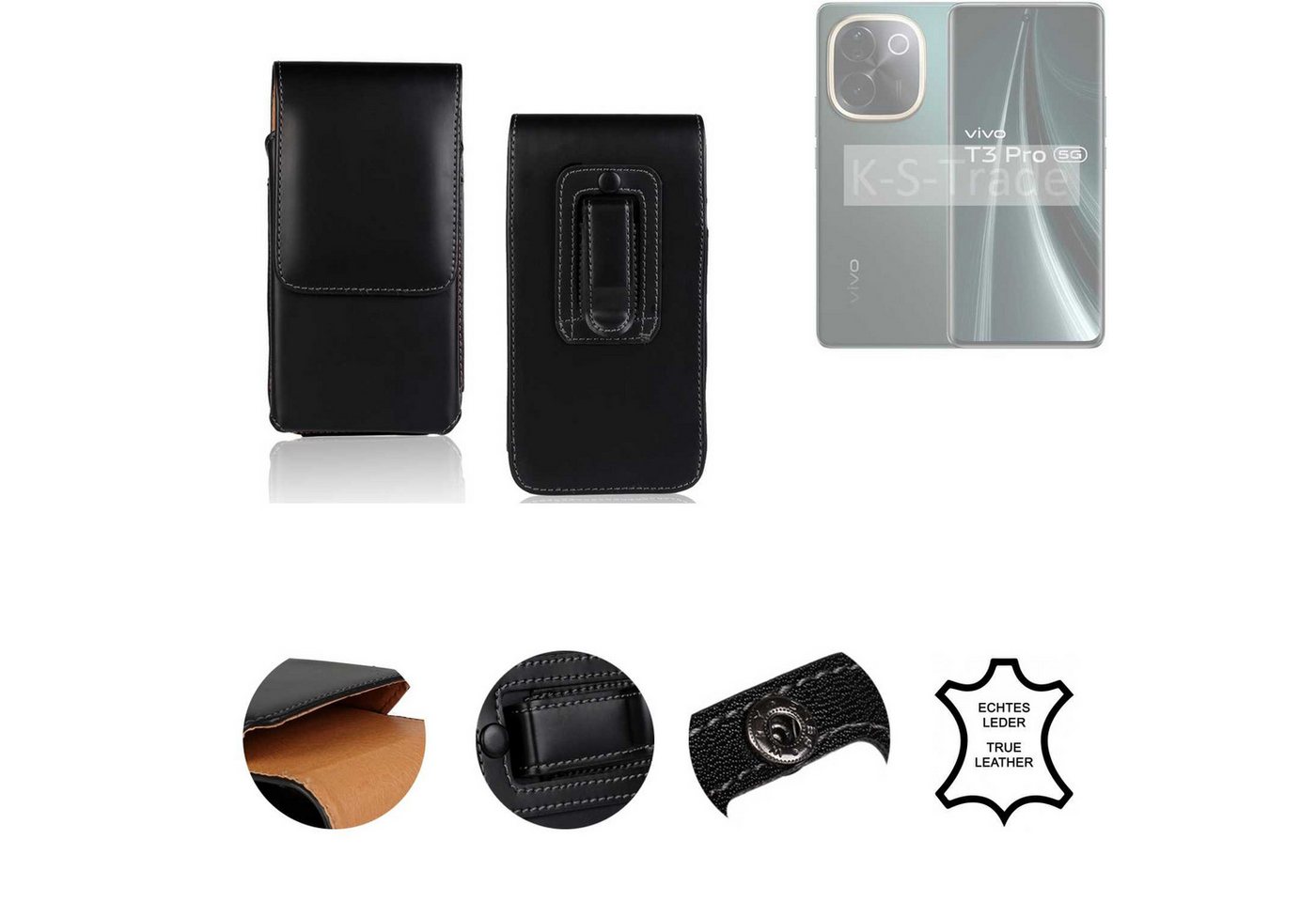 K-S-Trade Handyhülle für Vivo T3 Pro 5G, Holster Gürteltasche Handy Hülle Schutzhülle Handyhülle Leder K-S-Trade Handyhülle für Vivo T3 Pro 5G, Holster Gürteltasche Handy Hülle Schutzhülle Handyhülle Leder von K-S-Trade