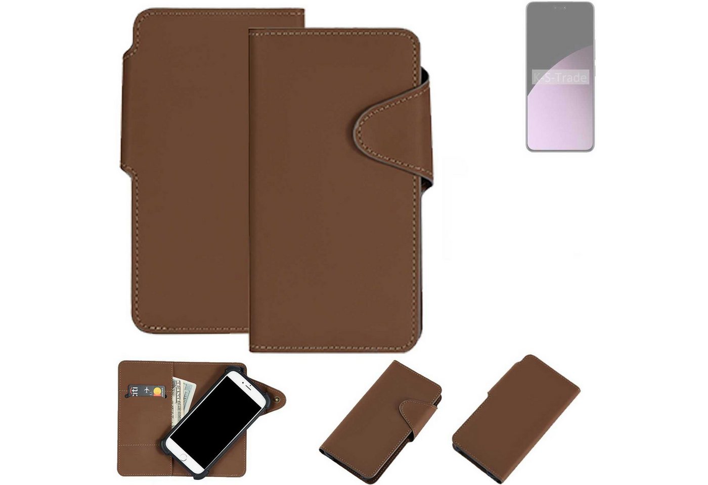 K-S-Trade Handyhülle für Xiaomi Civi 4 Pro, Schutzhülle Klapphülle Kunstleder braun Handy Hülle Wallet Case K-S-Trade Handyhülle für Xiaomi Civi 4 Pro, Schutzhülle Klapphülle Kunstleder braun Handy Hülle Wallet Case von K-S-Trade