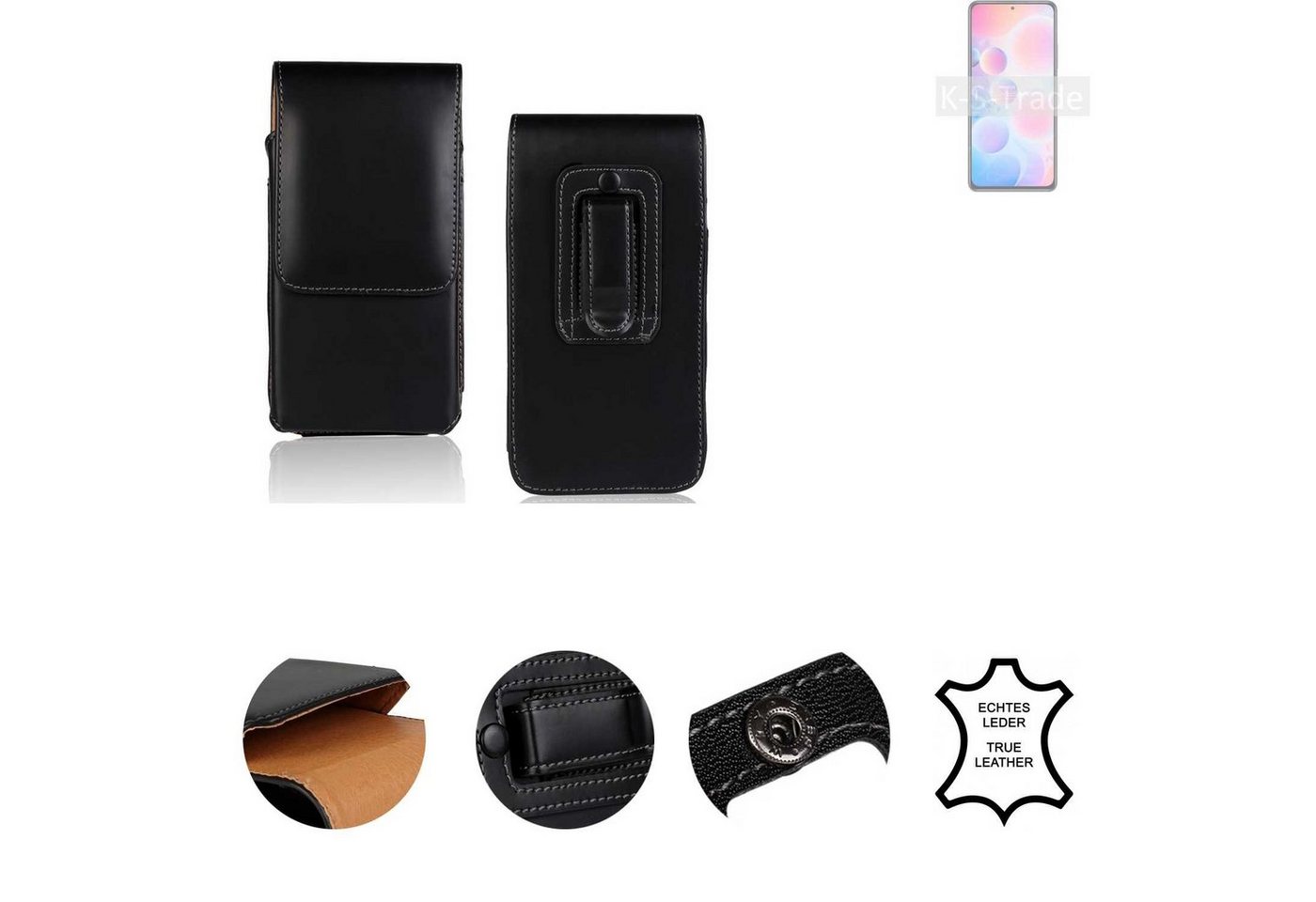 K-S-Trade Handyhülle für Xiaomi Mi 11X, Holster Gürteltasche Handy Hülle Schutzhülle Handyhülle Leder von K-S-Trade