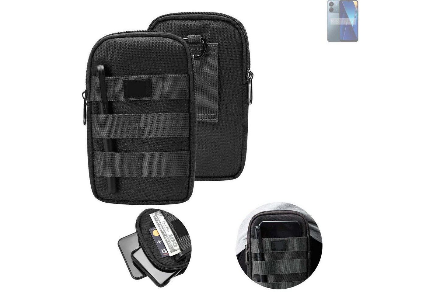 K-S-Trade Handyhülle für Xiaomi POCO C65, Holster Gürtel Tasche Handy Tasche Schutz Hülle dunkel-grau viele K-S-Trade Handyhülle für Xiaomi POCO C65, Holster Gürtel Tasche Handy Tasche Schutz Hülle dunkel-grau viele von K-S-Trade