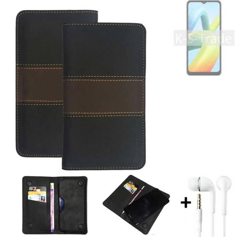 K-S-Trade Handyhülle für Xiaomi Redmi A1+, Handyhülle + Kopfhörer Schutzhülle Walletcase Bookstyle Tasche von K-S-Trade