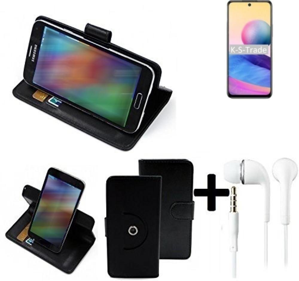 K-S-Trade Handyhülle für Xiaomi Redmi Note 10 JE, Handy Hülle Schutz Hülle + Kopfhörer Handyhülle Flipcase von K-S-Trade