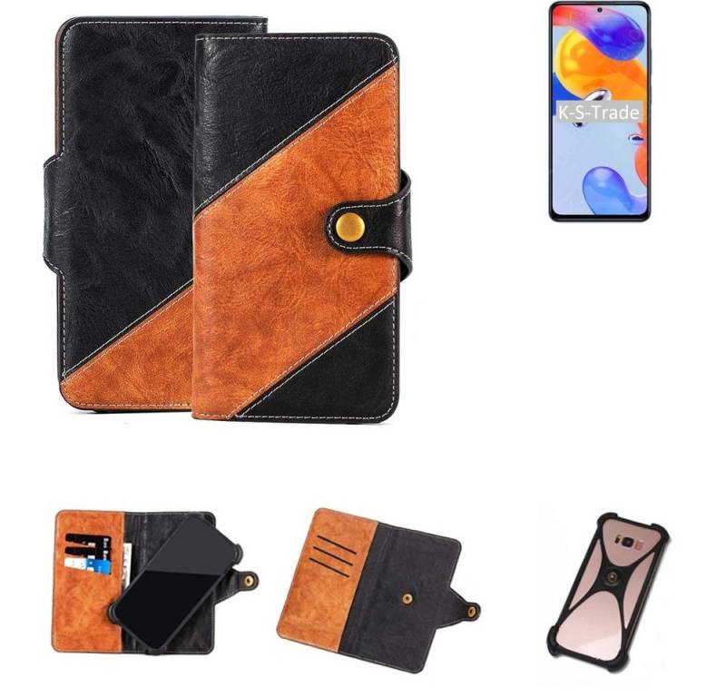 K-S-Trade Handyhülle für Xiaomi Redmi Note 11 Pro 5G Global, Handyhülle Schutzhülle Bookstyle Case Wallet-Case Handy Cover von K-S-Trade