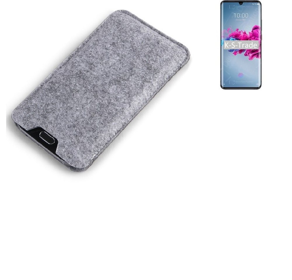 K-S-Trade Handyhülle für ZTE Axon 11 5G, Filz Handyhülle Schutzhülle Filztasche Filz Tasche Case Sleeve von K-S-Trade