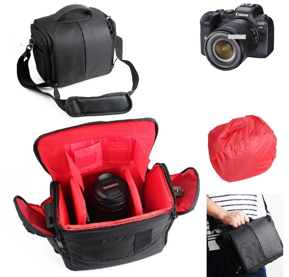K-S-Trade Kameratasche für Canon EOS R6, Kameratasche Fototasche Schultertasche Zubehör Tasche einteilbare von K-S-Trade