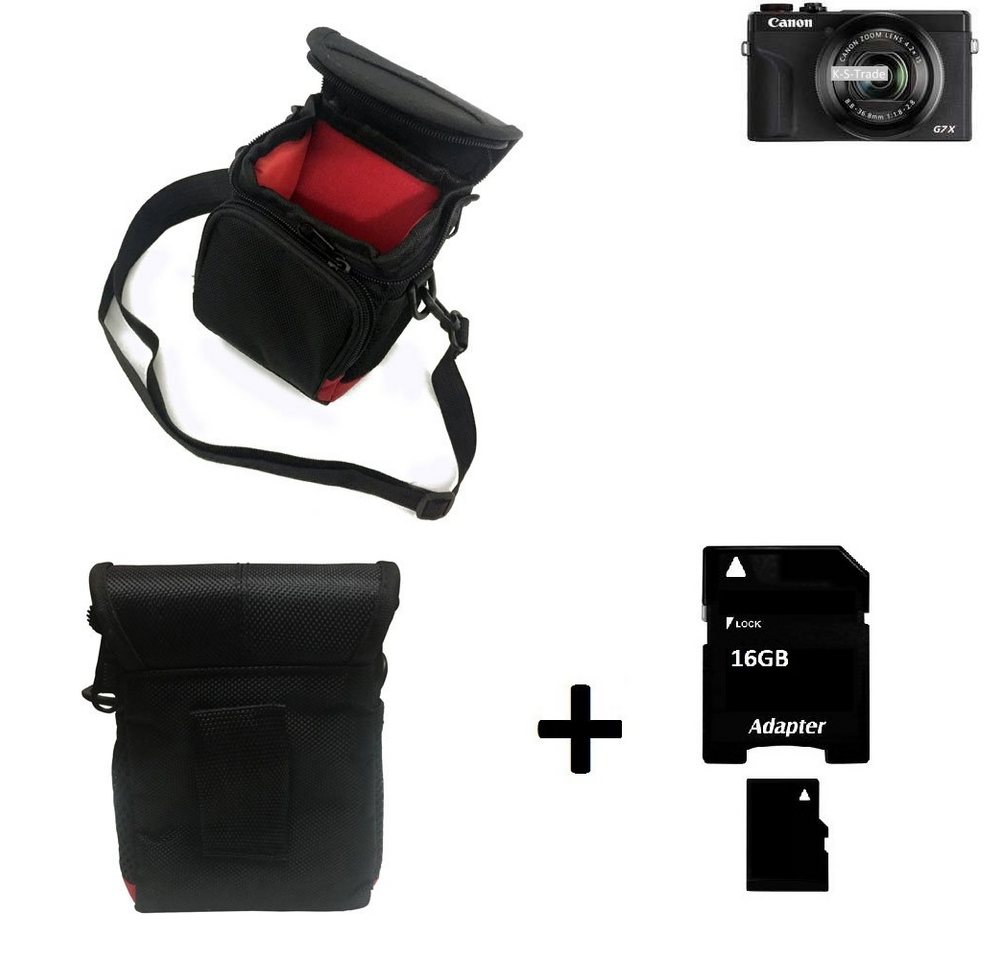 K-S-Trade Kameratasche für Canon PowerShot G7 X Mark III, Kameratasche Fototasche Umhängetasche Schutz Hülle mit Zusatzfach von K-S-Trade