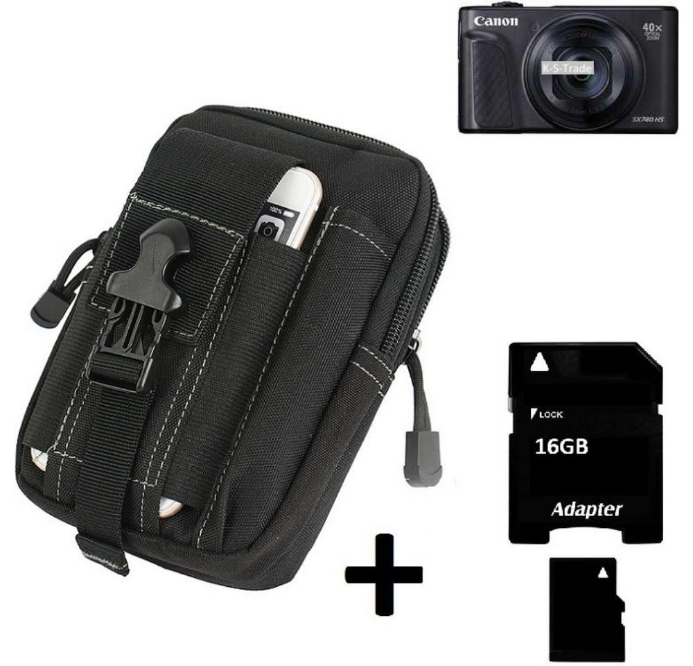 K-S-Trade Kameratasche für Canon PowerShot SX740 HS, Gürteltasche / Holster schwarz Schutz Hülle Kameratasche von K-S-Trade