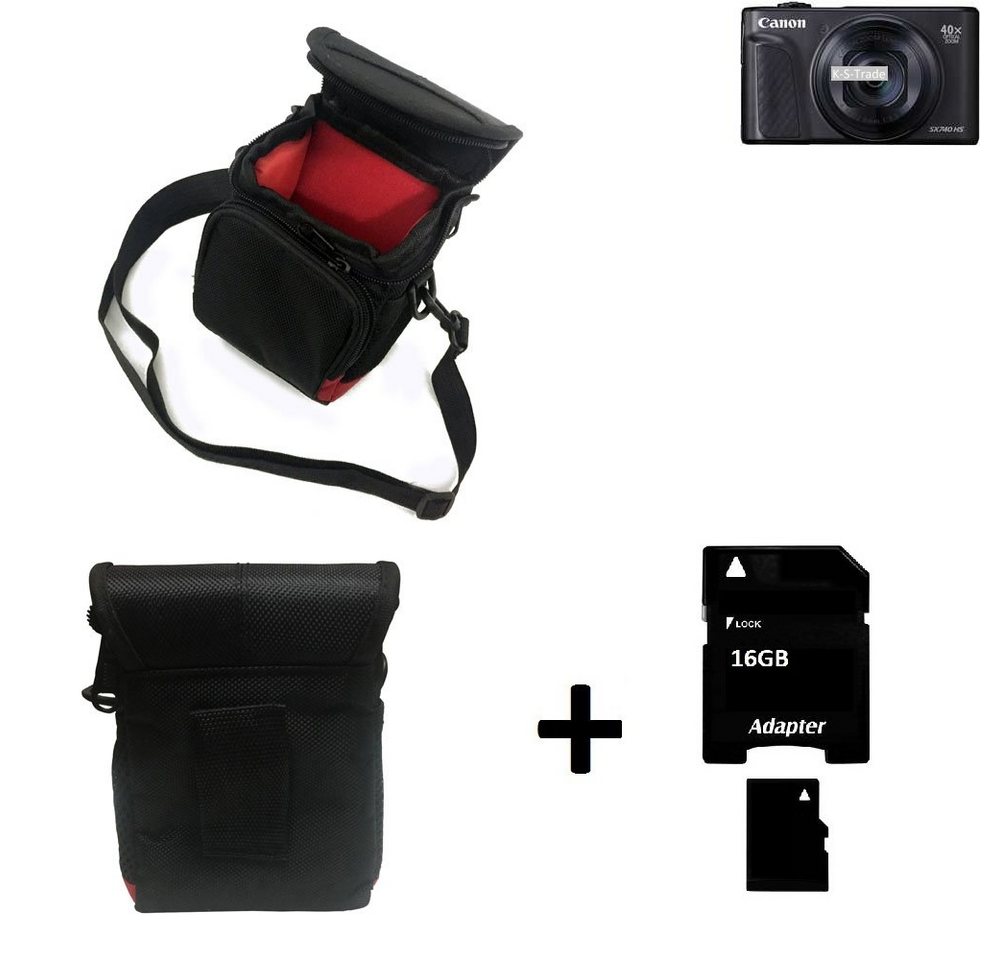 K-S-Trade Kameratasche für Canon PowerShot SX740 HS, Kameratasche Fototasche Umhängetasche Schutz Hülle mit Zusatzfach von K-S-Trade