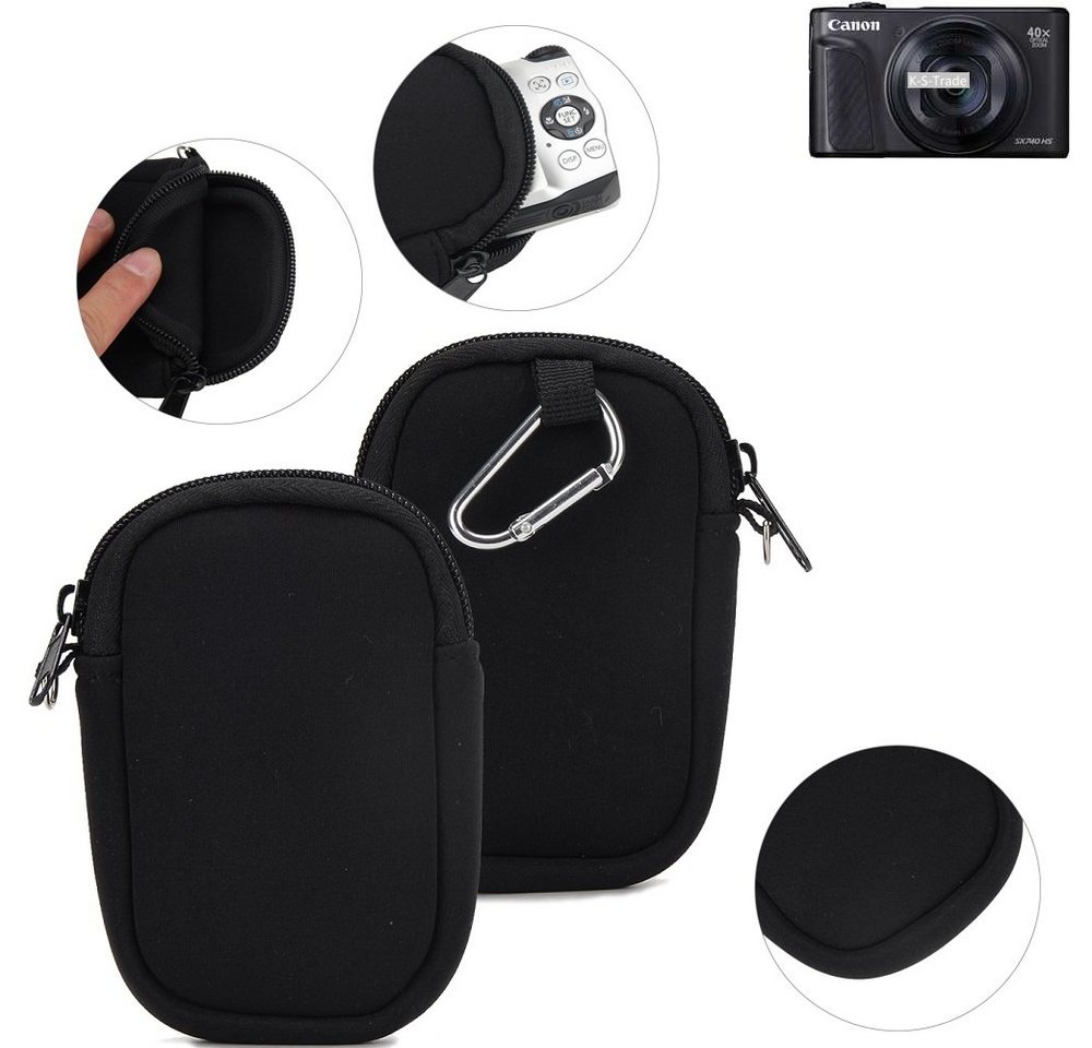 K-S-Trade Kameratasche für Canon PowerShot SX740 HS, Kameratasche Schutz-Hülle Kompaktkamera Tasche Travelbag sleeve von K-S-Trade