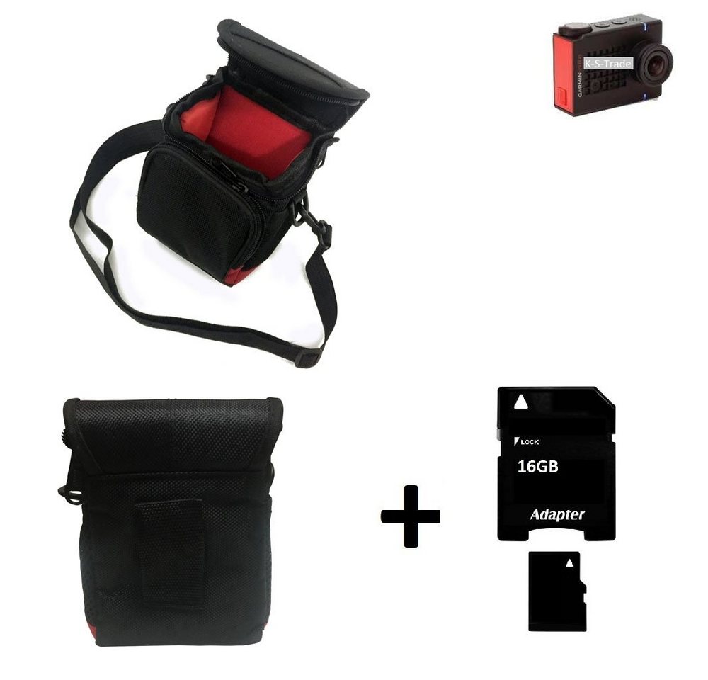 K-S-Trade Kameratasche für Garmin Virb Ultra 30, Kameratasche Fototasche Umhängetasche Schutz Hülle mit Zusatzfach von K-S-Trade