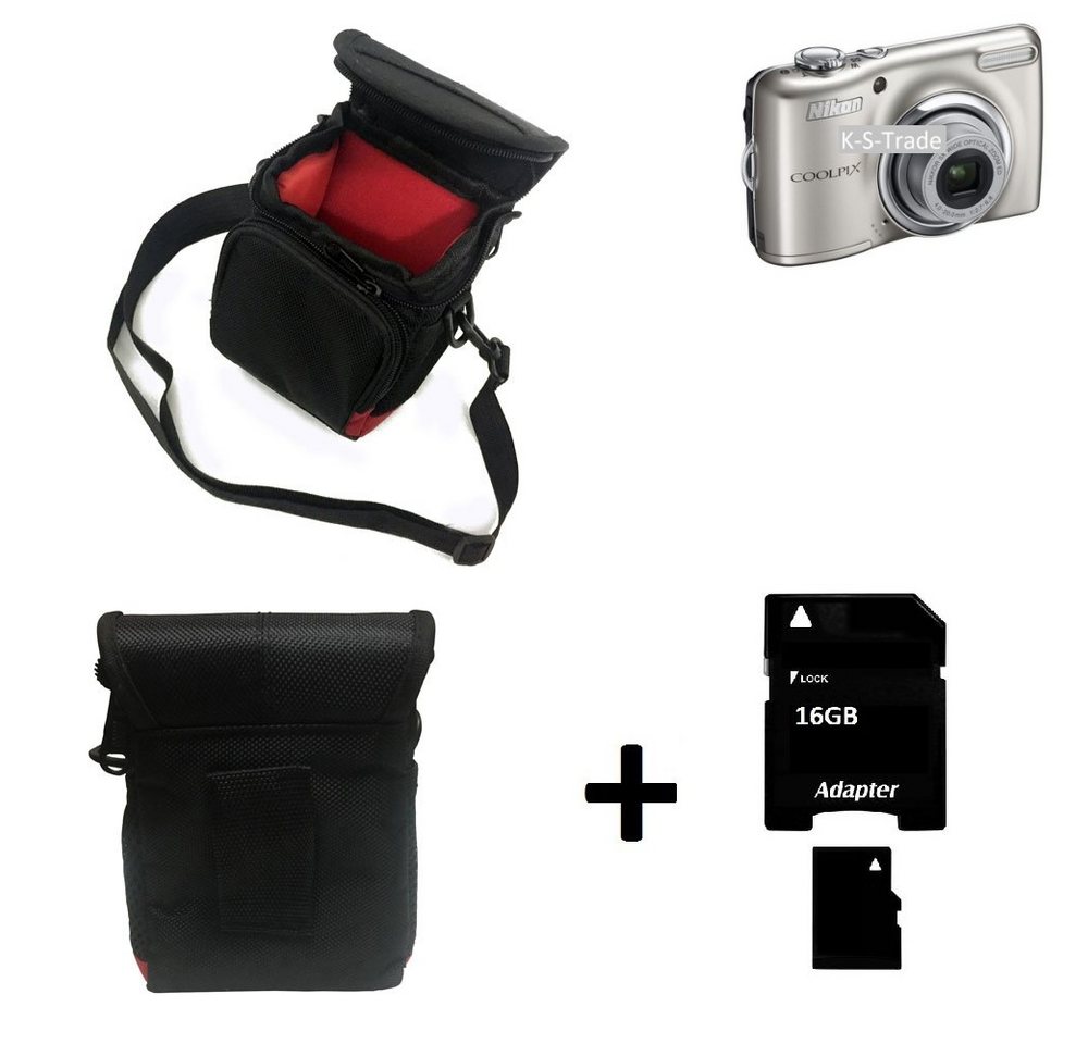 K-S-Trade Kameratasche für Nikon Coolpix L23, Kameratasche Fototasche Umhängetasche Schutz Hülle mit Zusatzfach von K-S-Trade