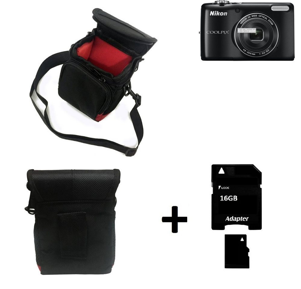 K-S-Trade Kameratasche für Nikon Coolpix L26, Kameratasche Fototasche Umhängetasche Schutz Hülle mit Zusatzfach von K-S-Trade