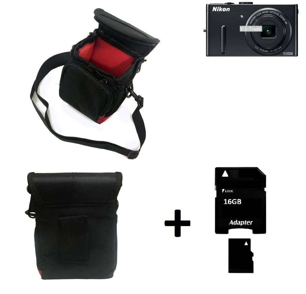 K-S-Trade Kameratasche für Nikon Coolpix P300, Kameratasche Fototasche Umhängetasche Schutz Hülle mit Zusatzfach von K-S-Trade