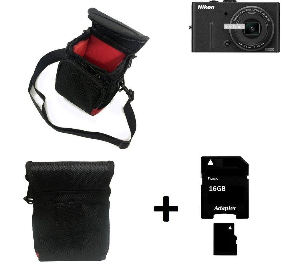 K-S-Trade Kameratasche für Nikon Coolpix P310, Kameratasche Fototasche Umhängetasche Schutz Hülle mit Zusatzfach von K-S-Trade