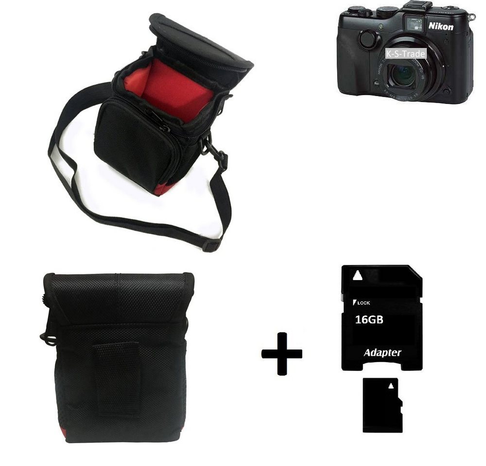 K-S-Trade Kameratasche für Nikon Coolpix P7100, Kameratasche Fototasche Umhängetasche Schutz Hülle mit Zusatzfach von K-S-Trade