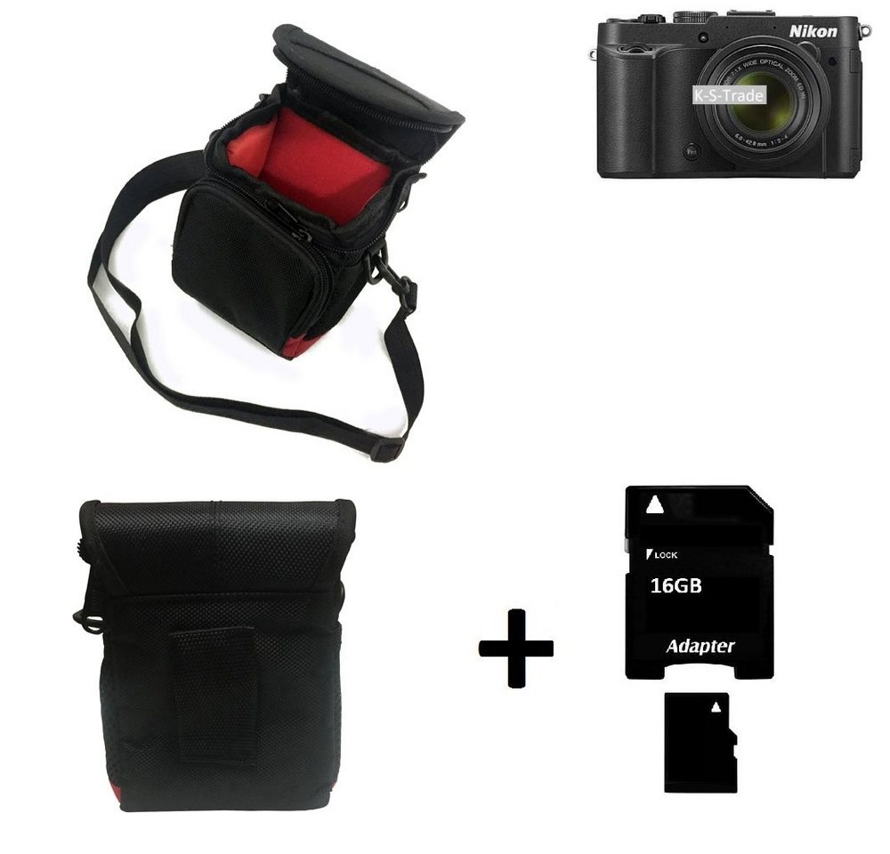 K-S-Trade Kameratasche für Nikon Coolpix P7700, Kameratasche Fototasche Umhängetasche Schutz Hülle mit Zusatzfach von K-S-Trade