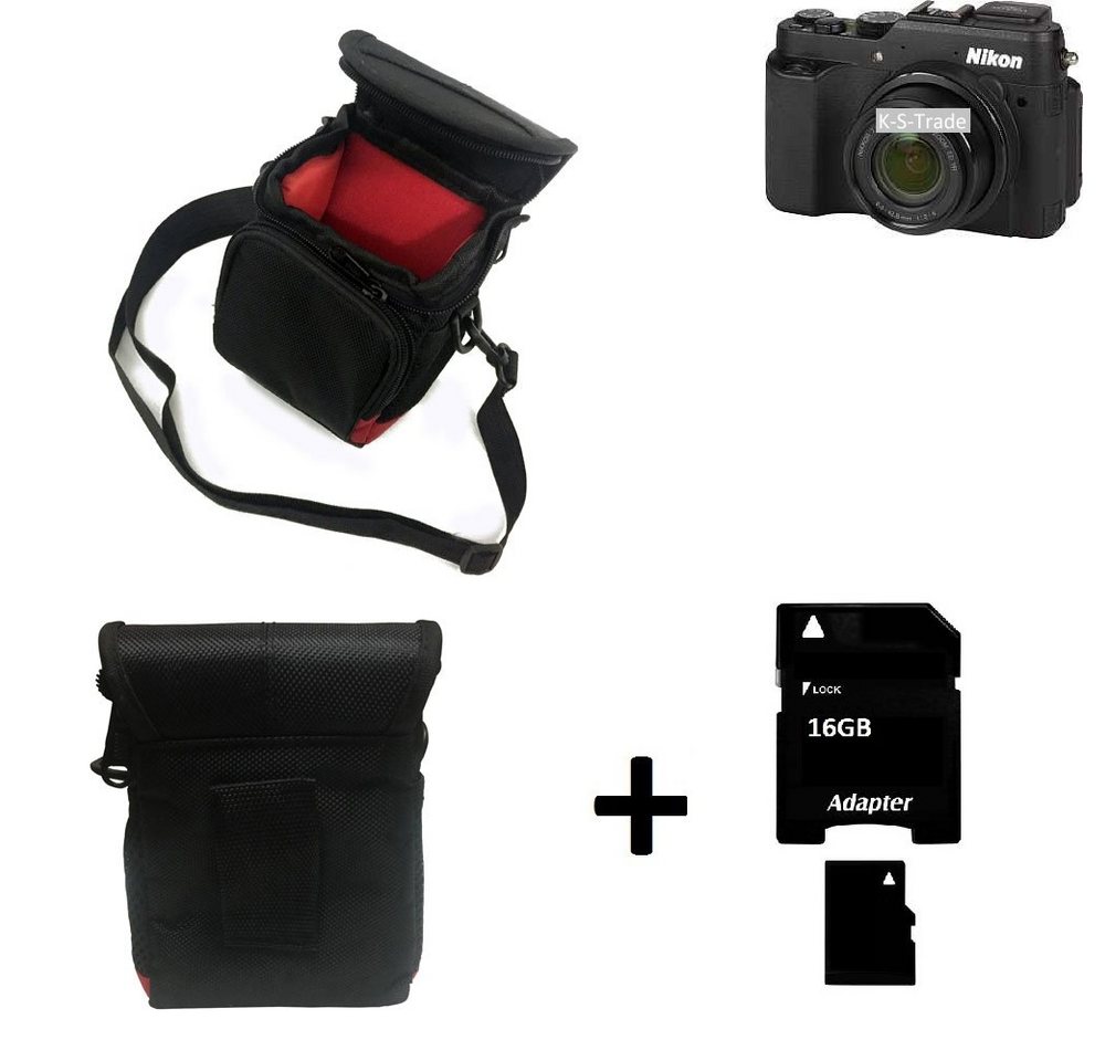K-S-Trade Kameratasche für Nikon Coolpix P7800, Kameratasche Fototasche Umhängetasche Schutz Hülle mit Zusatzfach von K-S-Trade