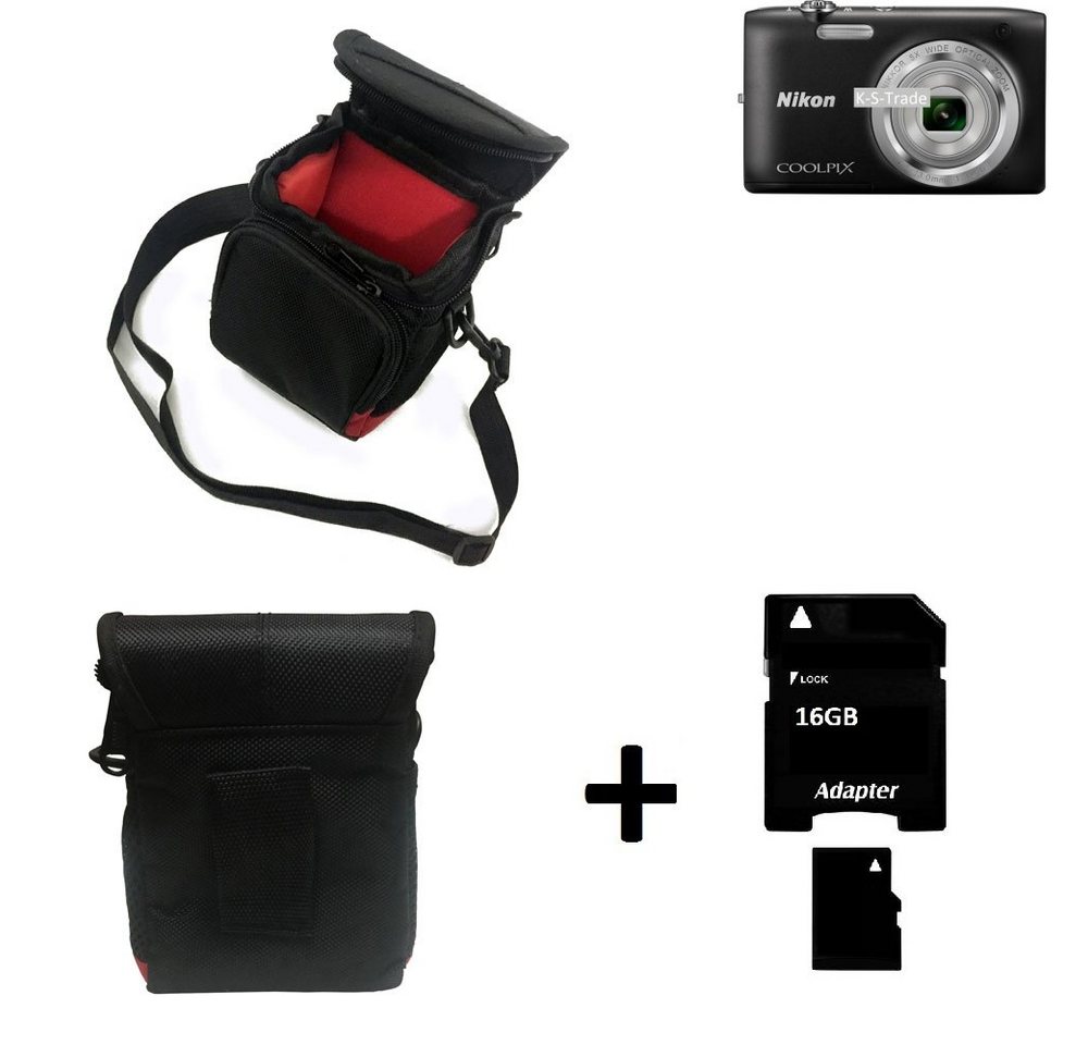 K-S-Trade Kameratasche für Nikon Coolpix S2800, Kameratasche Fototasche Umhängetasche Schutz Hülle mit Zusatzfach von K-S-Trade