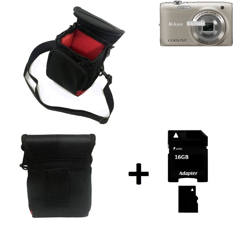 K-S-Trade Kameratasche für Nikon Coolpix S3100, Kameratasche Fototasche Umhängetasche Schutz Hülle mit Zusatzfach von K-S-Trade