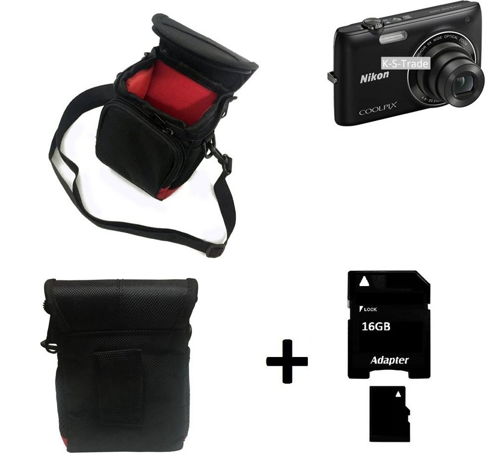 K-S-Trade Kameratasche für Nikon Coolpix S4150, Kameratasche Fototasche Umhängetasche Schutz Hülle mit Zusatzfach von K-S-Trade