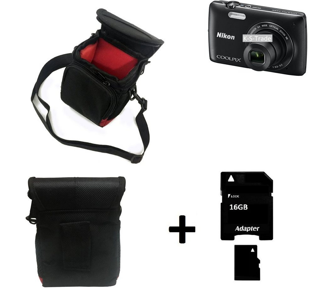 K-S-Trade Kameratasche für Nikon Coolpix S4300, Kameratasche Fototasche Umhängetasche Schutz Hülle mit Zusatzfach von K-S-Trade