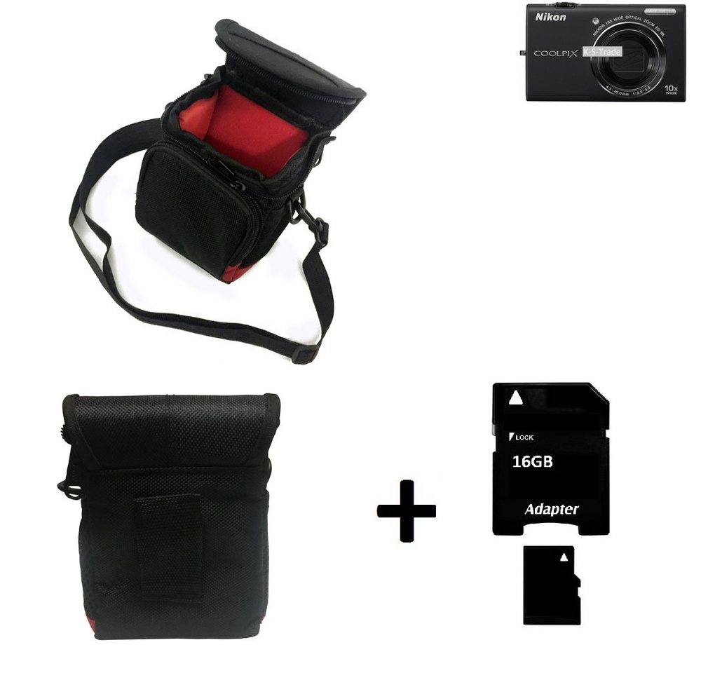 K-S-Trade Kameratasche für Nikon Coolpix S6200, Kameratasche Fototasche Umhängetasche Schutz Hülle mit Zusatzfach von K-S-Trade