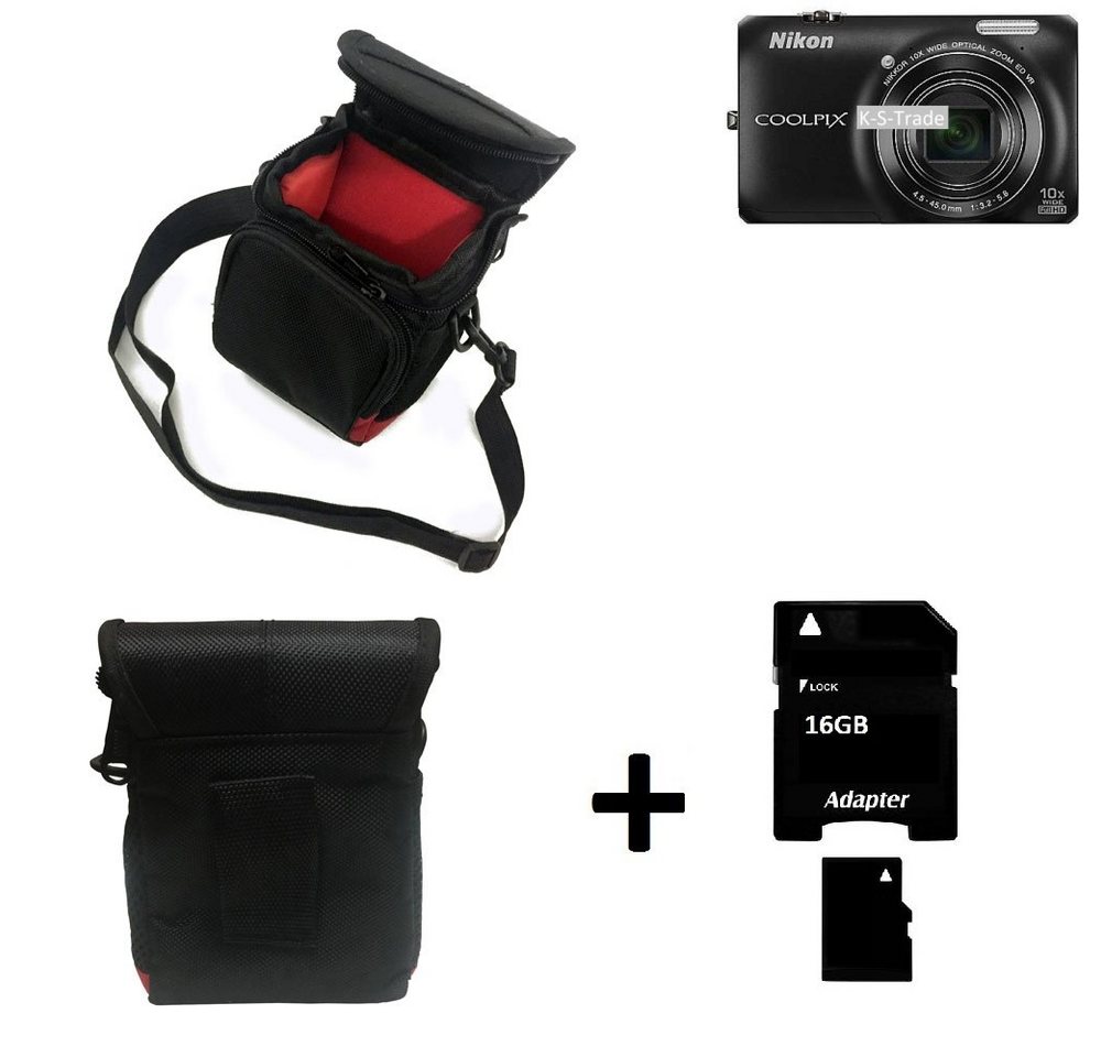 K-S-Trade Kameratasche für Nikon Coolpix S6300, Kameratasche Fototasche Umhängetasche Schutz Hülle mit Zusatzfach von K-S-Trade