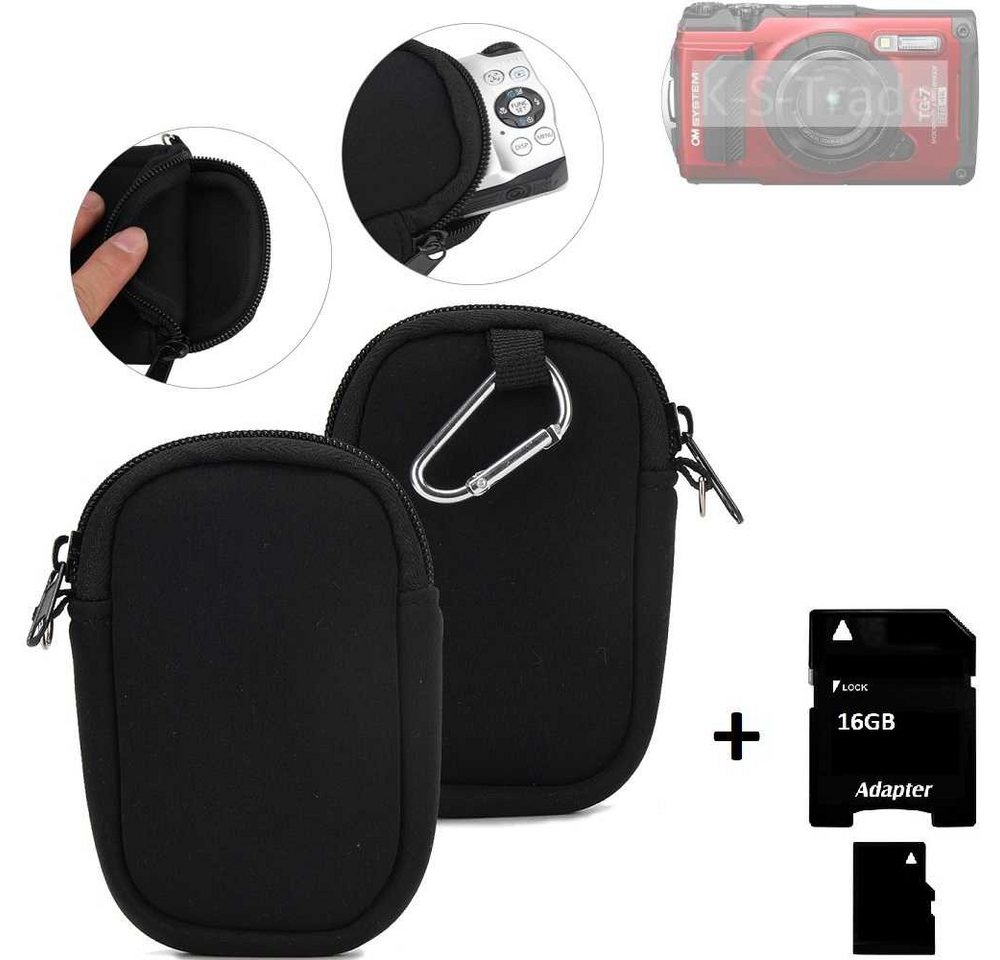 K-S-Trade Kameratasche für OM System Tough TG-7, Kameratasche Schutz Hülle Kompaktkamera Tasche Travelbag sleeve von K-S-Trade