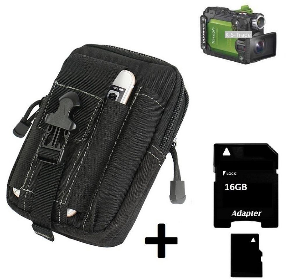 K-S-Trade Kameratasche für Olympus Stylus TG-Tracker, Gürteltasche / Holster schwarz Schutz Hülle Kameratasche von K-S-Trade