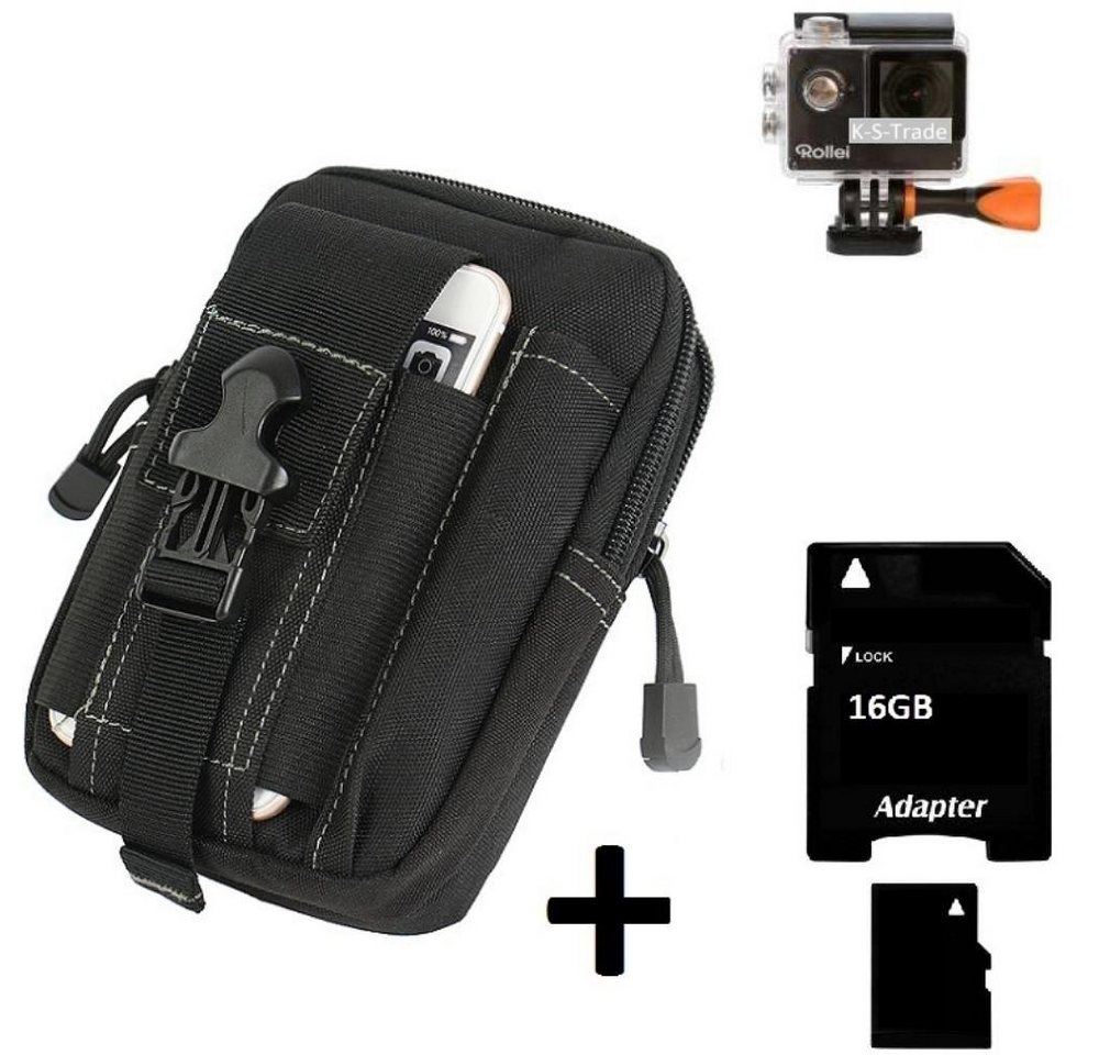 K-S-Trade Kameratasche für Rollei Actioncam 425, Gürteltasche / Holster schwarz Schutz Hülle Kameratasche von K-S-Trade