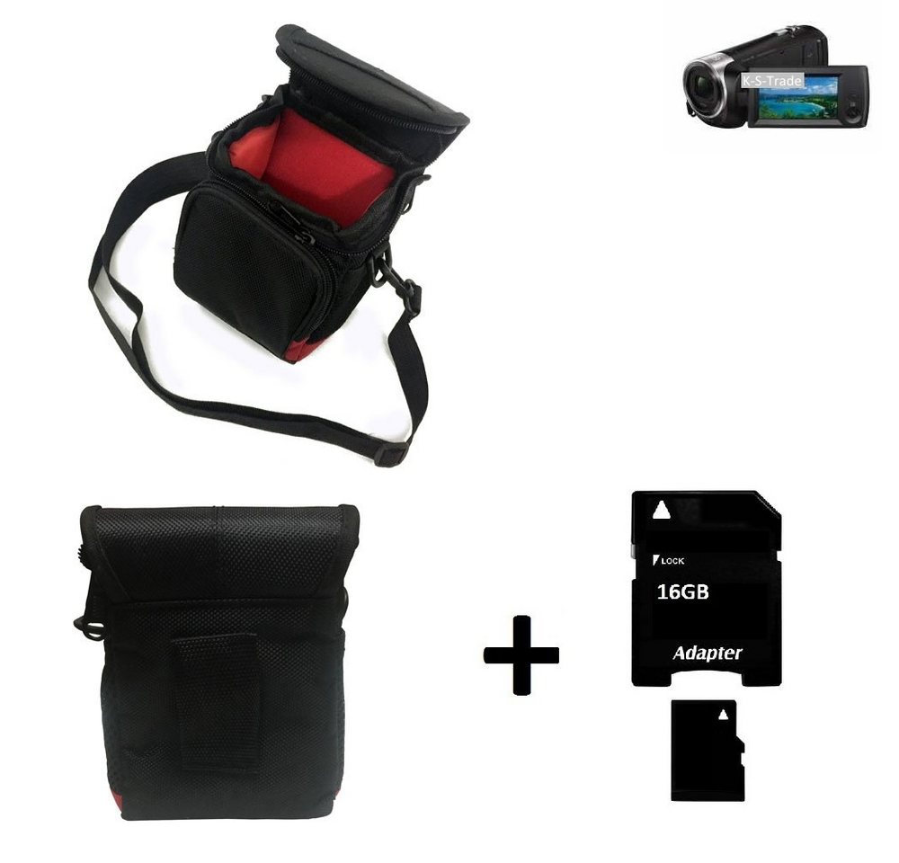 K-S-Trade Kameratasche für Sony HDR-CX 405, Kameratasche Fototasche Umhängetasche Schutz Hülle mit Zusatzfach von K-S-Trade