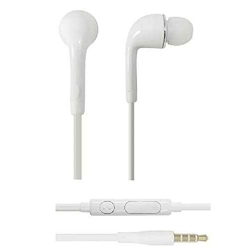 K-S-Trade Kopfhörer Für Samsung Galaxy S20 SD865 Mit Mikrofon U Lautstärkeregler Weiß 3,5mm Klinke Headphones Ohrstöpsel Ohrstecker Stereo von K-S-Trade