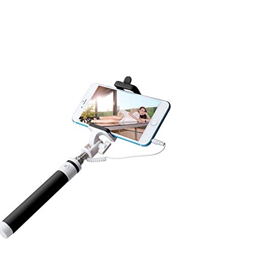 K-S-Trade Selfiestick Für Xiaomi Redmi 10C Selfie Stick Für Xiaomi Redmi 10C Selfiestick Kabelgebunden Monopod Mit Kabel Stab Stange Selfportrait von K-S-Trade